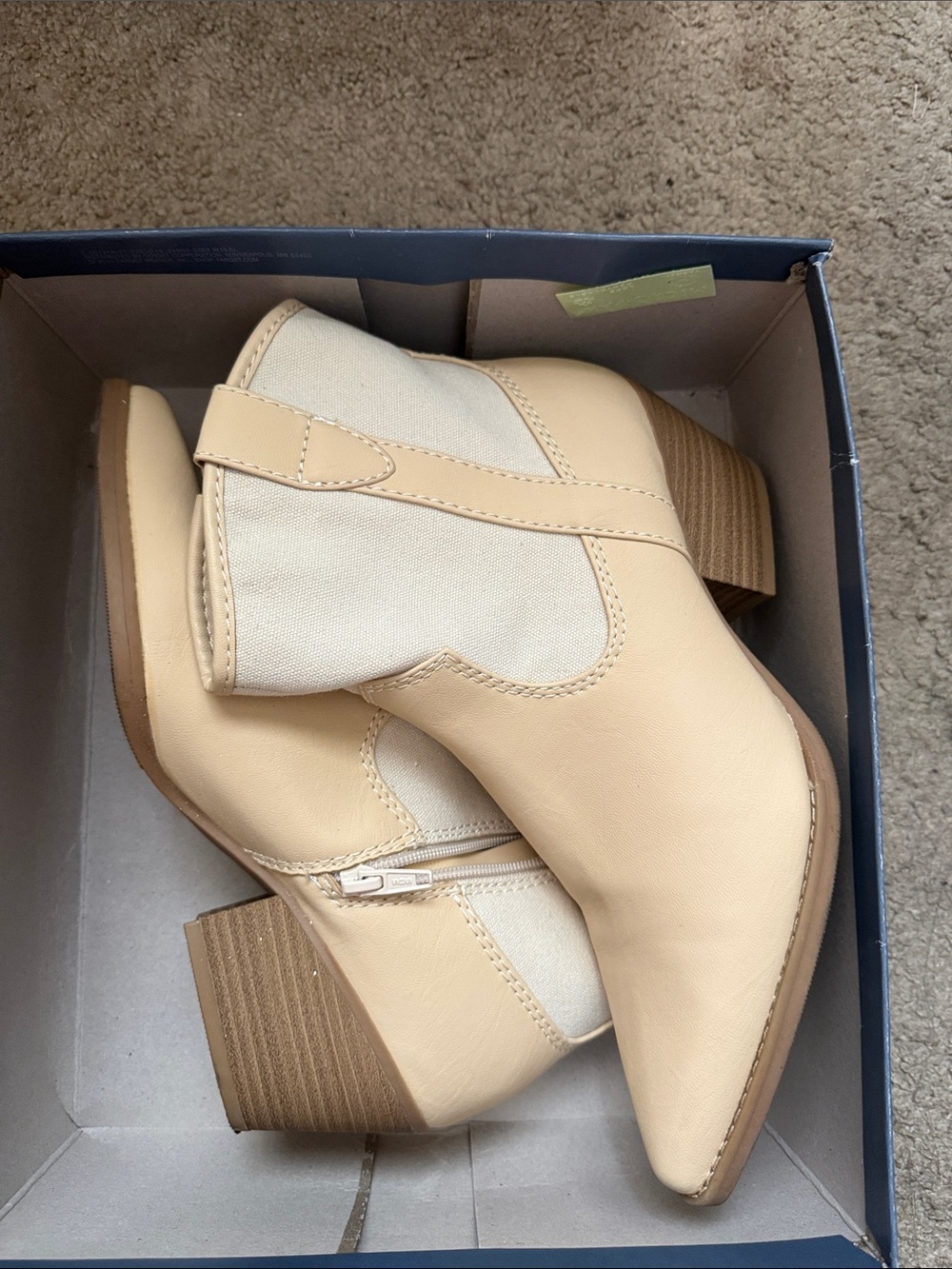 Women’s Cream Ankle Booties - Chic Western-Inspired Style